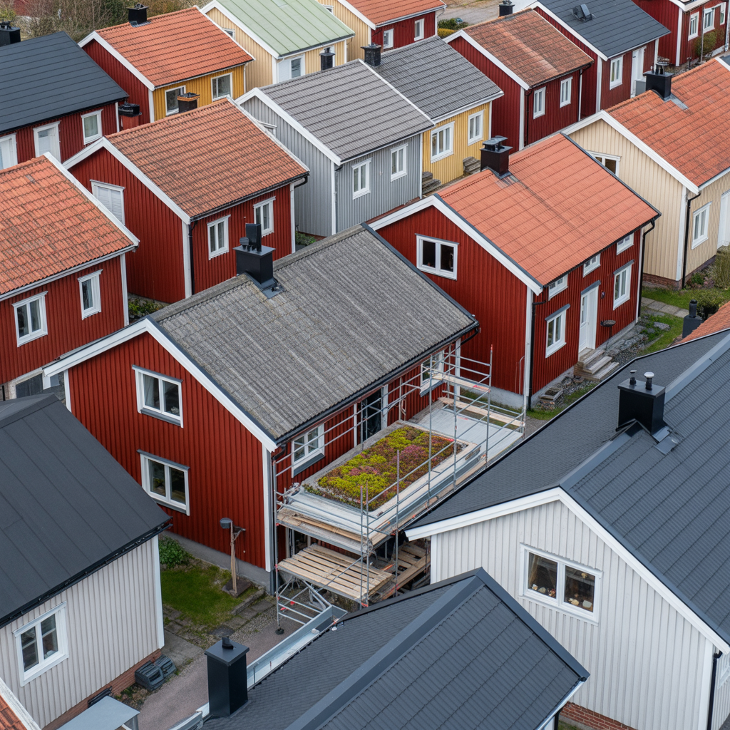 kostnad for nytt tak 2025 pris per m2 for olika material