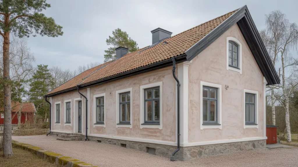 fasadrenovering med omputsning av villa i smo nyn shamn